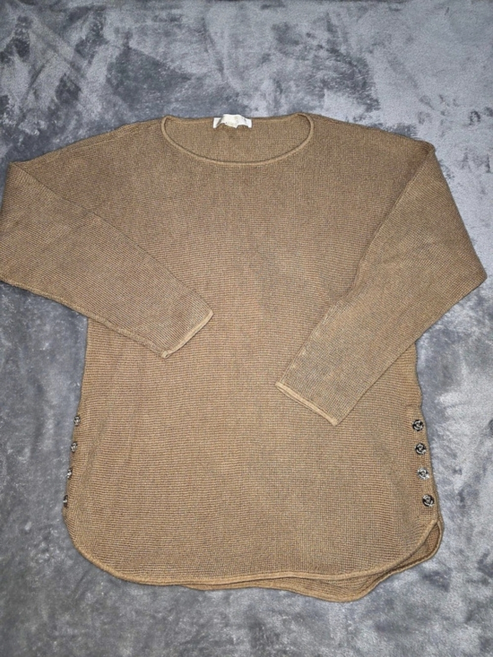 Michael Kors Brown Knit Short Sleeve Top Size Large